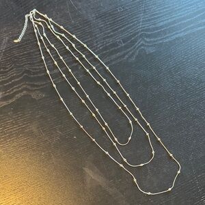 Elegant Silver three Layered Necklace E.S. mor